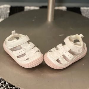 Stride Rite - baby girl sandals- white/ pink - new